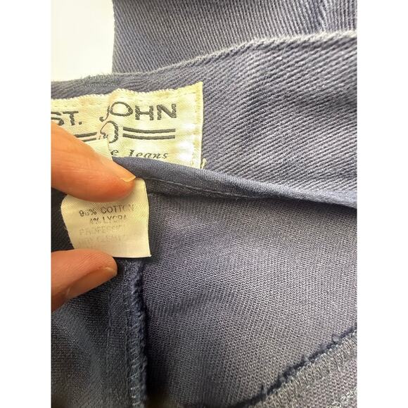 St. John Sport Signature Knit Jeans Navy Slim Leg Pants Size 8 - Picture 16 of 16